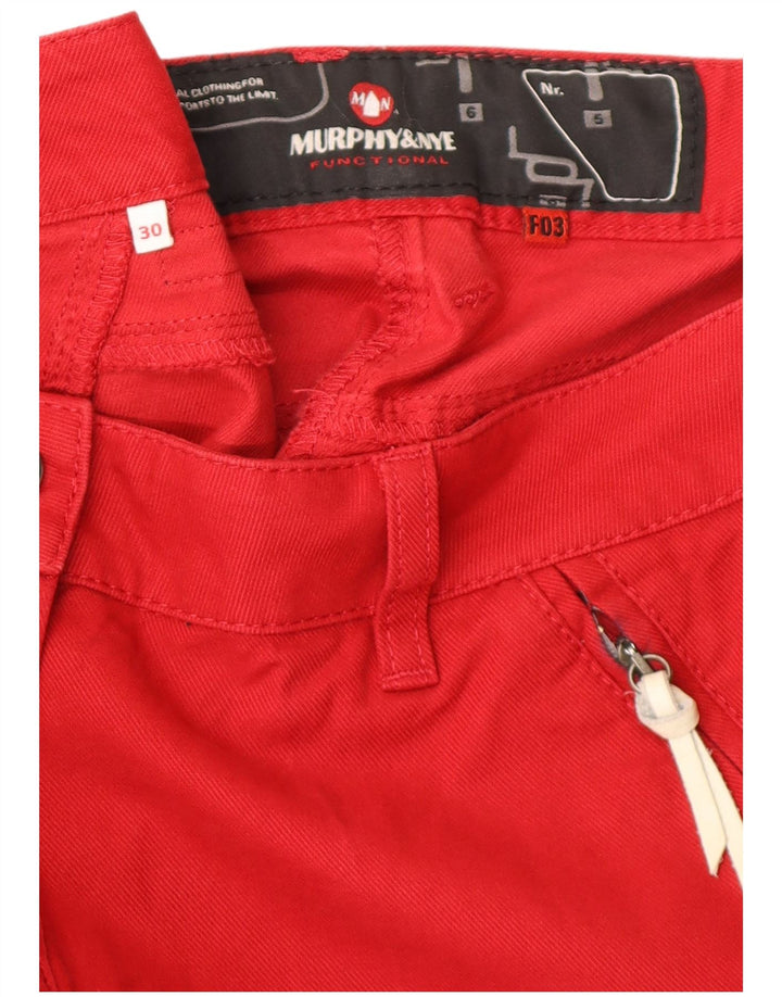 MURPHY & NYE Pantalon Chino Droit Femme W30 L32 Coton Rouge