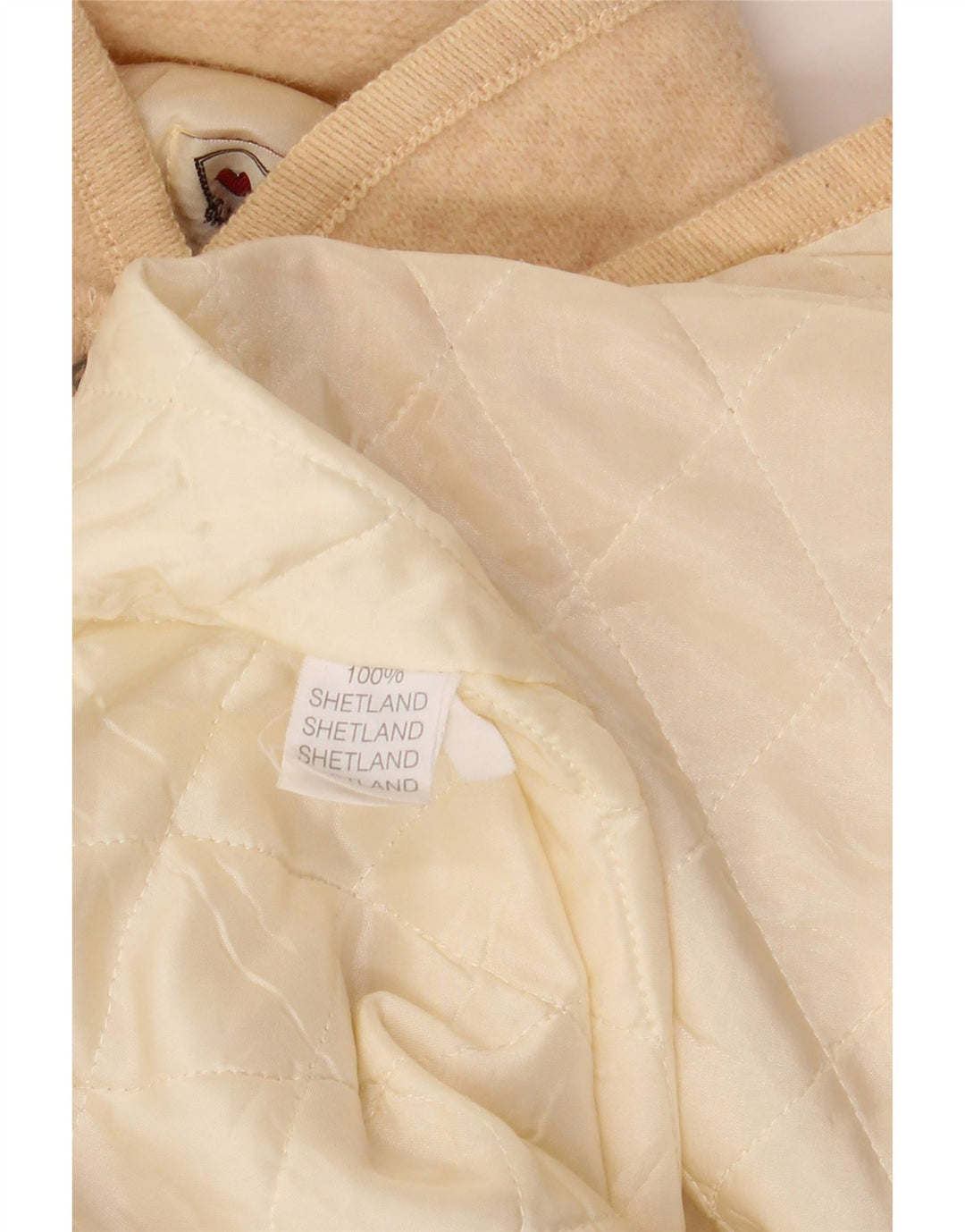 VINTAGE Femme Graphique 5 Bouton Blazer Veste UK 14 Grand Beige