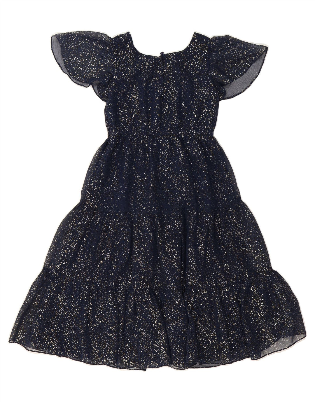 MONSOON Girls A-Line Dress 6-7 Years Navy Blue Flecked Polyester Vintage Monsoon and Second-Hand Monsoon from Messina Hembry 