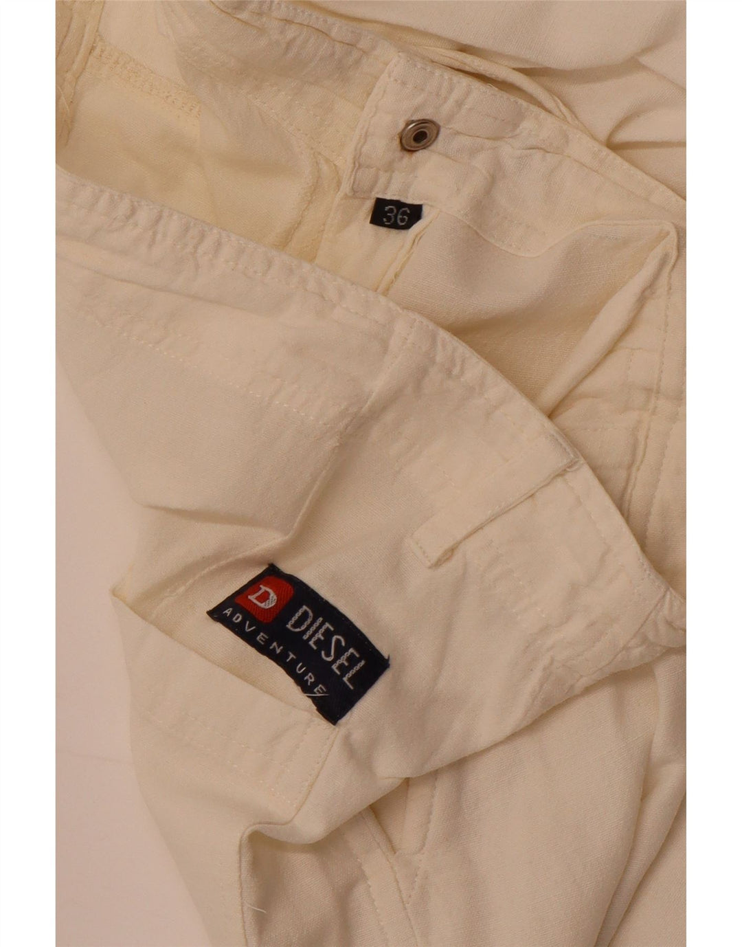 Pantalon Large Femme Diesel W36 L27 Blanc Cassé