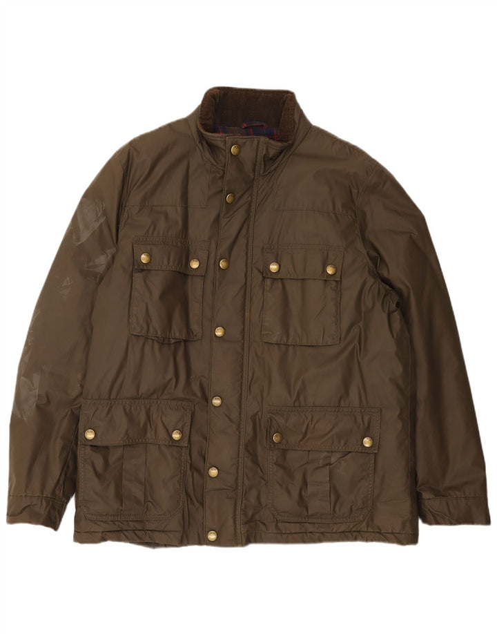 John Rocha Veste utilitaire pour homme UK 40 Grand coton kaki