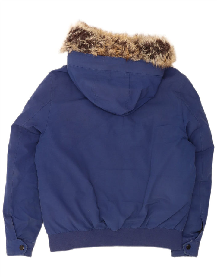 Michael Kors Veste bomber rembourrée à capuche pour homme UK 36 Petit Bleu Polyester