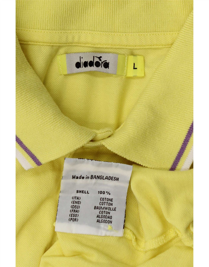 Diadora Polo Homme Large Jaune Coton