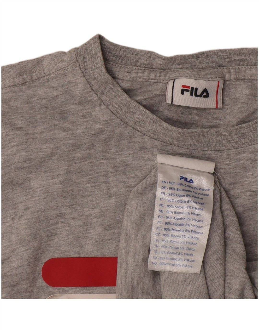 Fila T-Shirt Graphique Homme Gris Moyen Coton