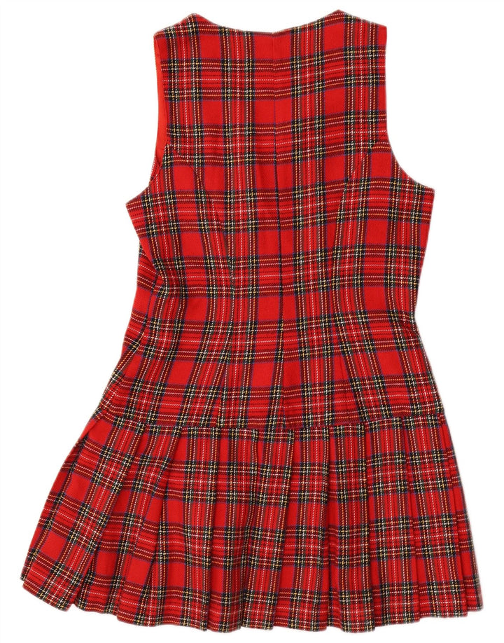 Pinko Robe trapèze sans manches pour femme UK 42 à carreaux rouges moyens