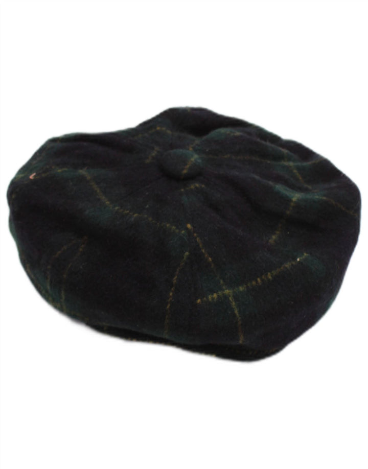 Casquette Plate Vintage Homme Petit Carreau Bleu Marine