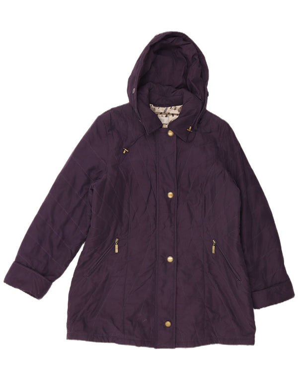 Marks & Spencer Womens Hooded Windbreaker Jacket UK 18 XL Purple Polyester