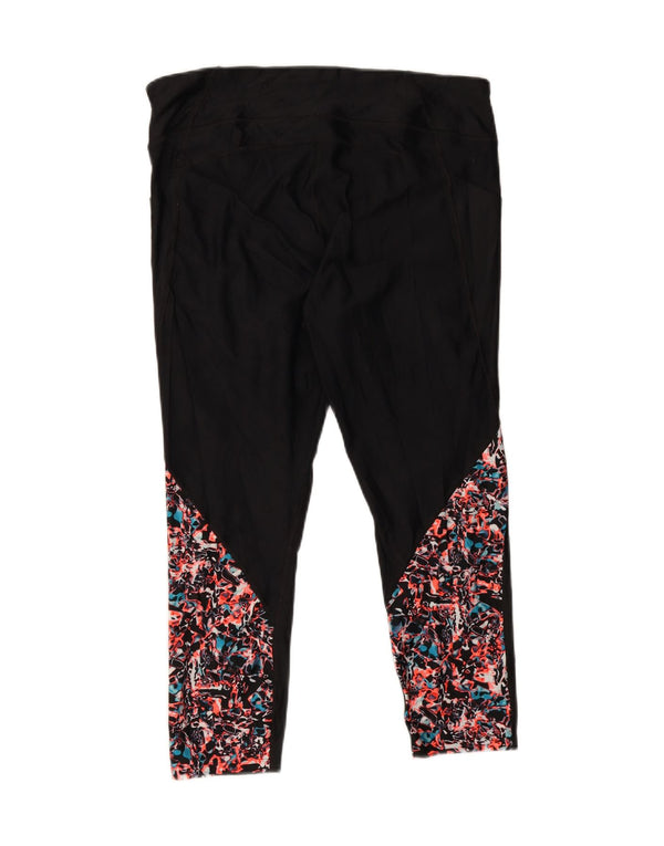 UNDER ARMOUR Womens Heat Gear Leggings UK 18 XL  Black Animal Print