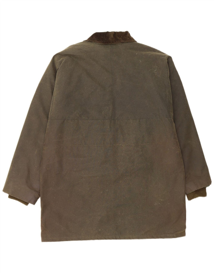 Veste en coton ciré femme vintage UK 14 Grand Kaki