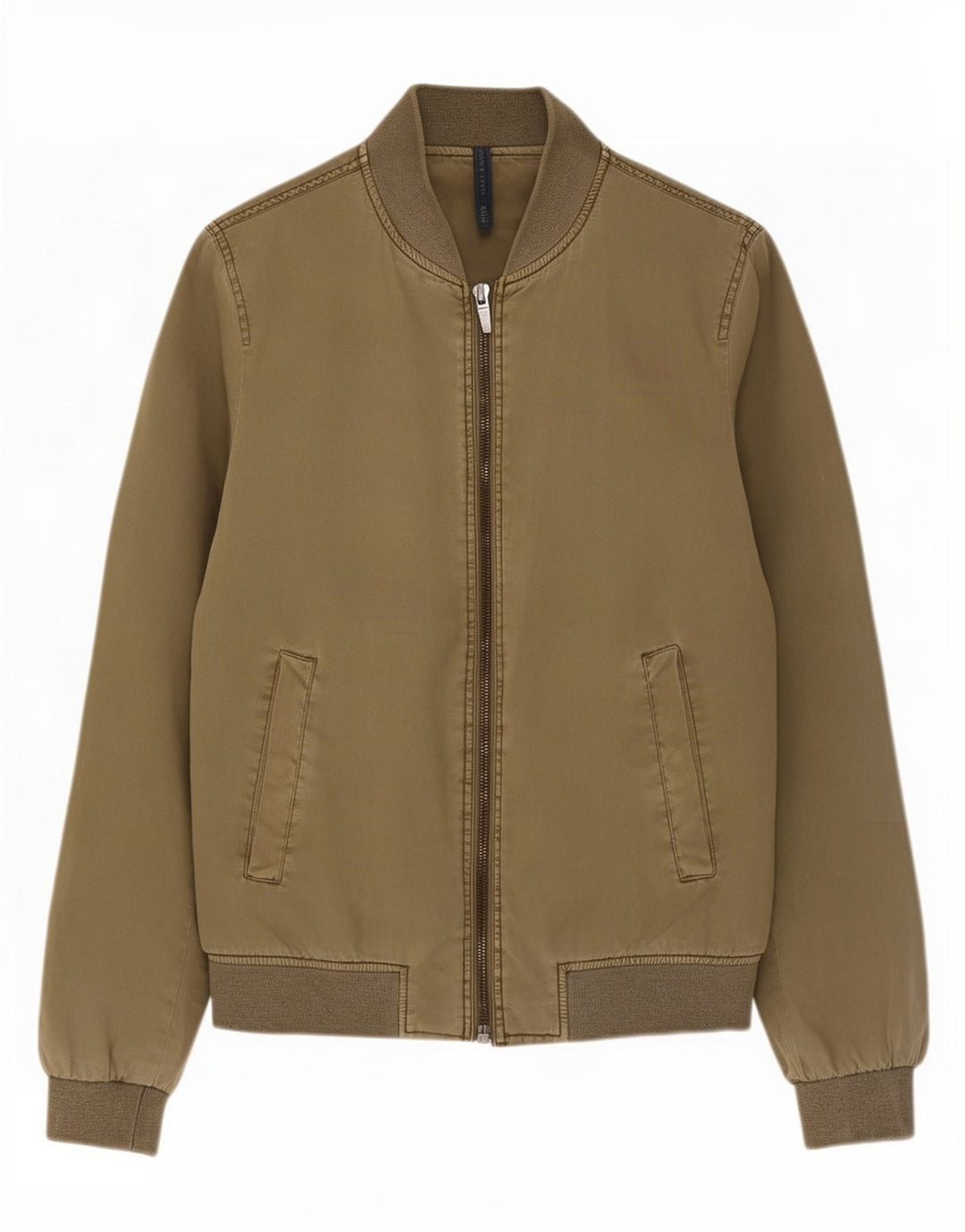Zara Mens Bomber Jacket UK 36 Petit Kaki Coton