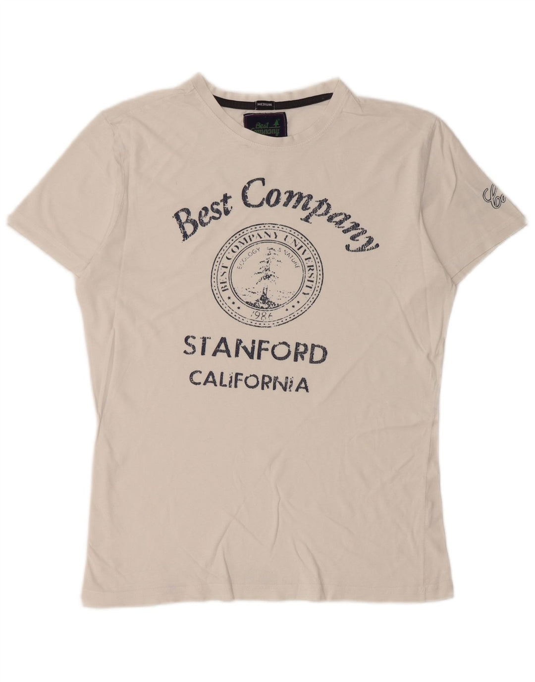 Best Company T-Shirt Graphique Homme Blanc Moyen Coton