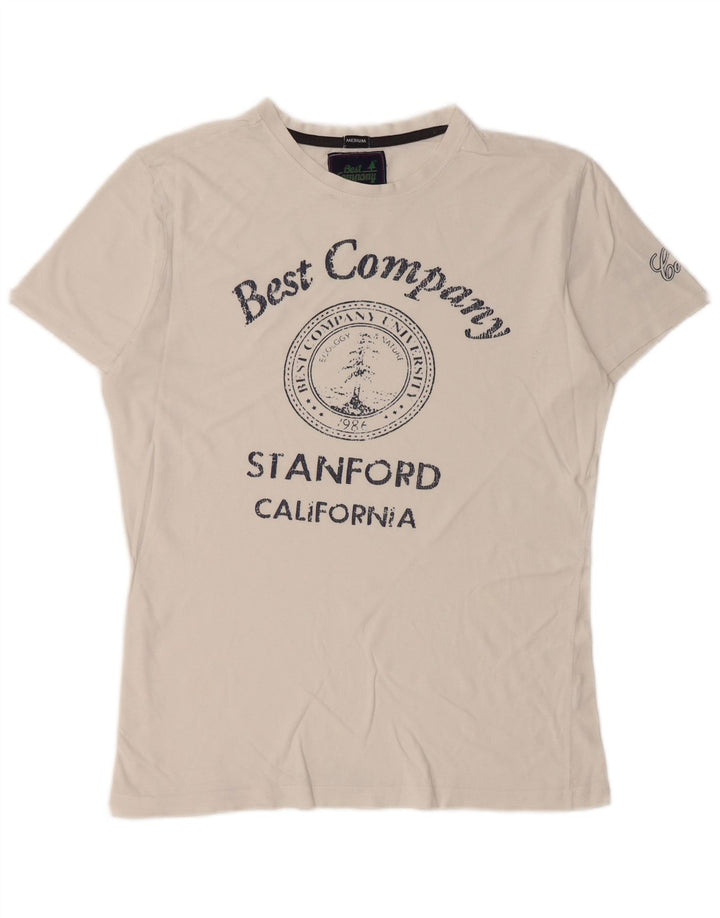 Best Company T-Shirt Graphique Homme Blanc Moyen Coton