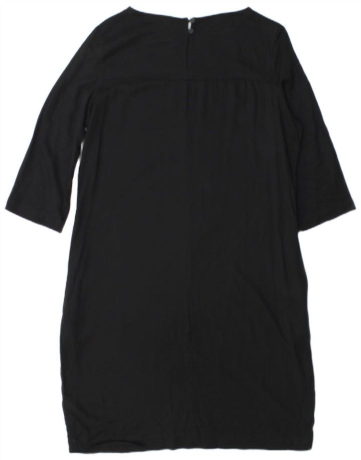 Marks & Spencer Robe droite à manches 3/4 pour femme UK 12 Viscose noire moyenne