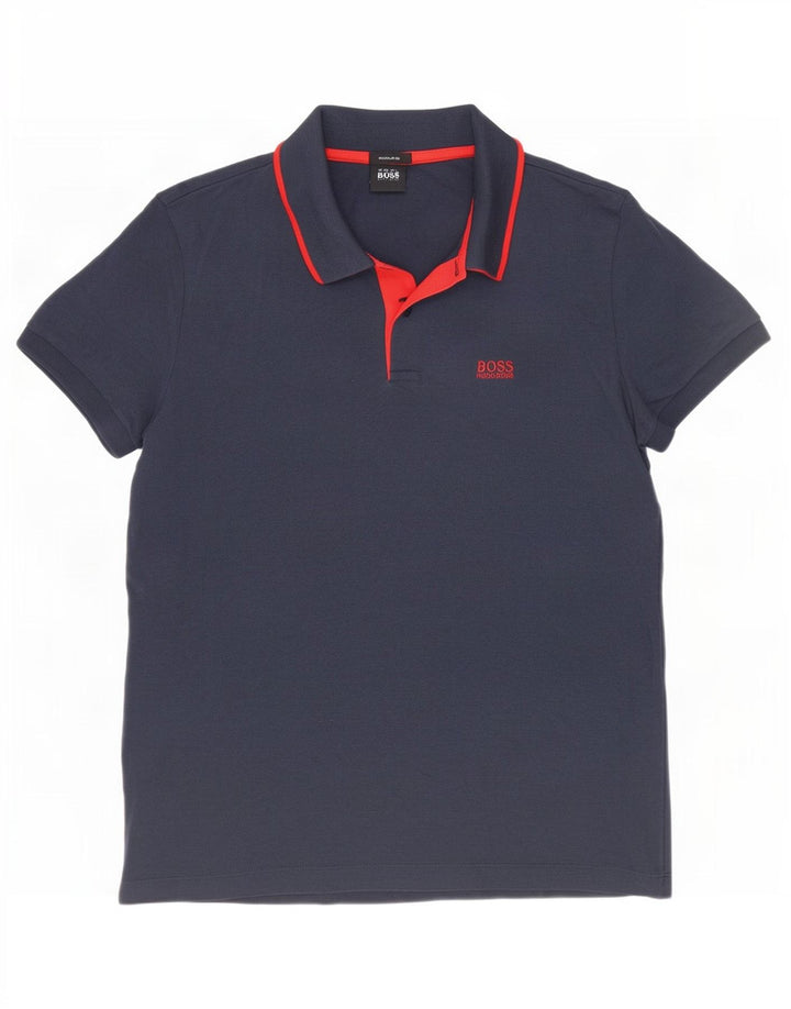 Hugo Boss Polo Homme Petit Bleu Marine Coton