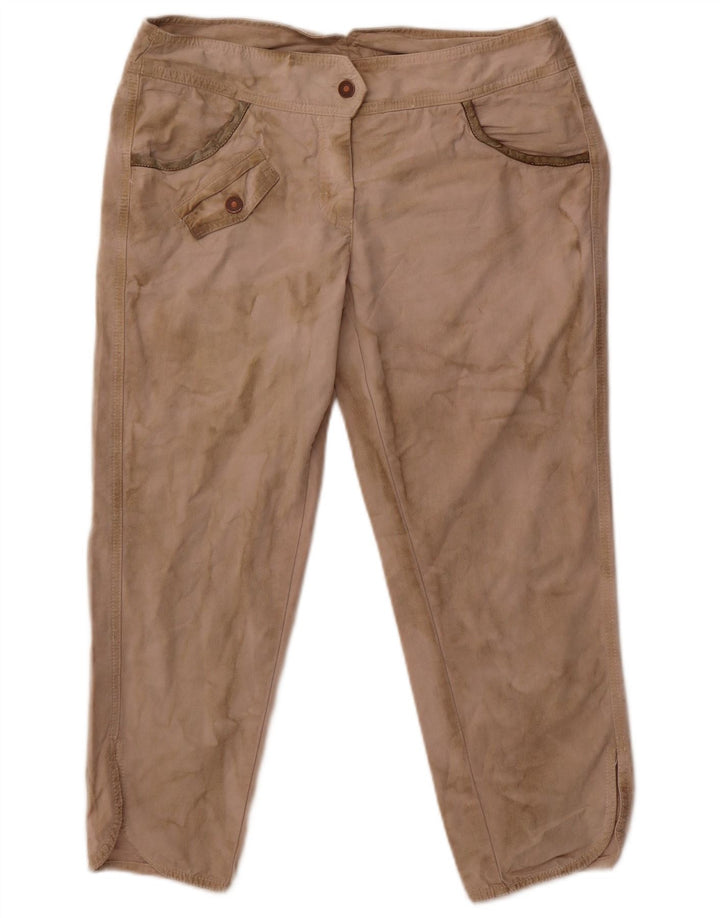 Benetton Pantalon Court Droit Femme W32 L24 Beige Tie Dye