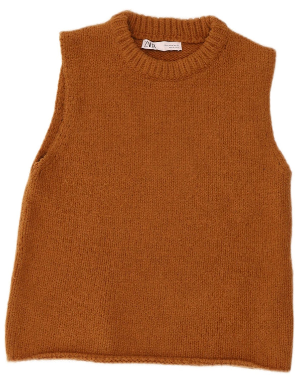 Zara Femme Débardeur UK 12 Acrylique Marron Moyen