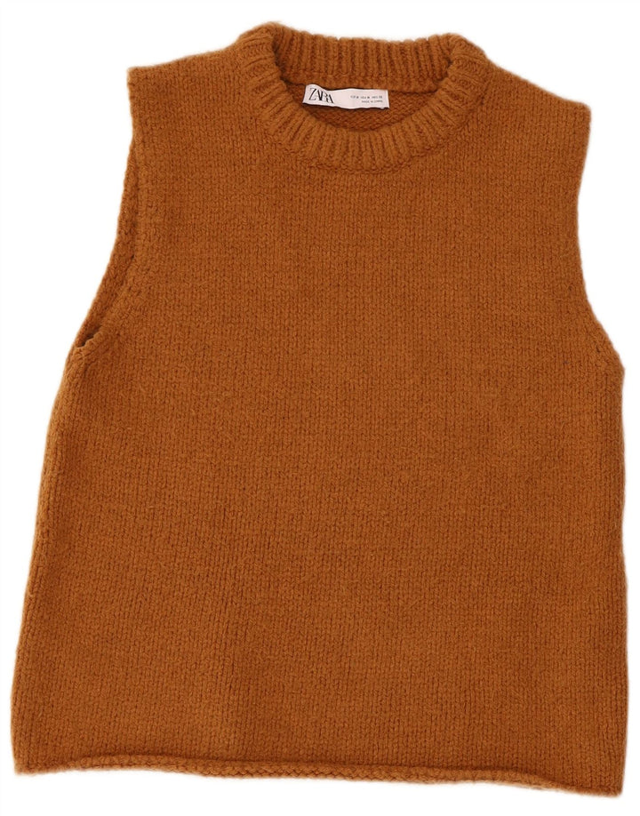 Zara Femme Débardeur UK 12 Acrylique Marron Moyen