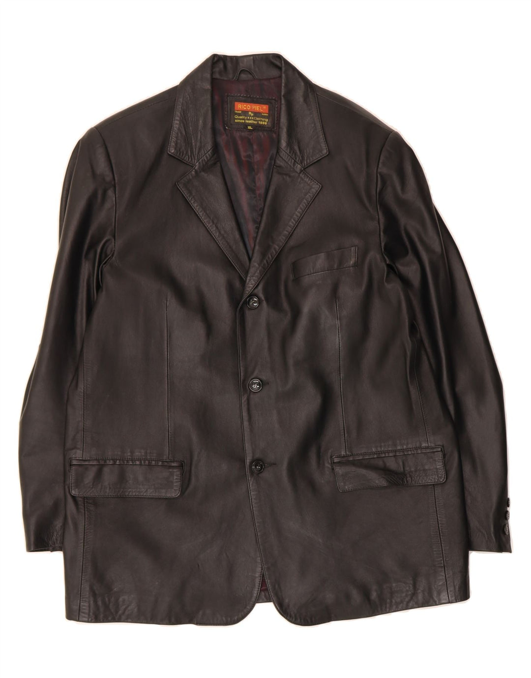 RICO PIEL Mens Leather Jacket UK 42 XL Black Leather Vintage Rico Piel and Second-Hand Rico Piel from Messina Hembry 