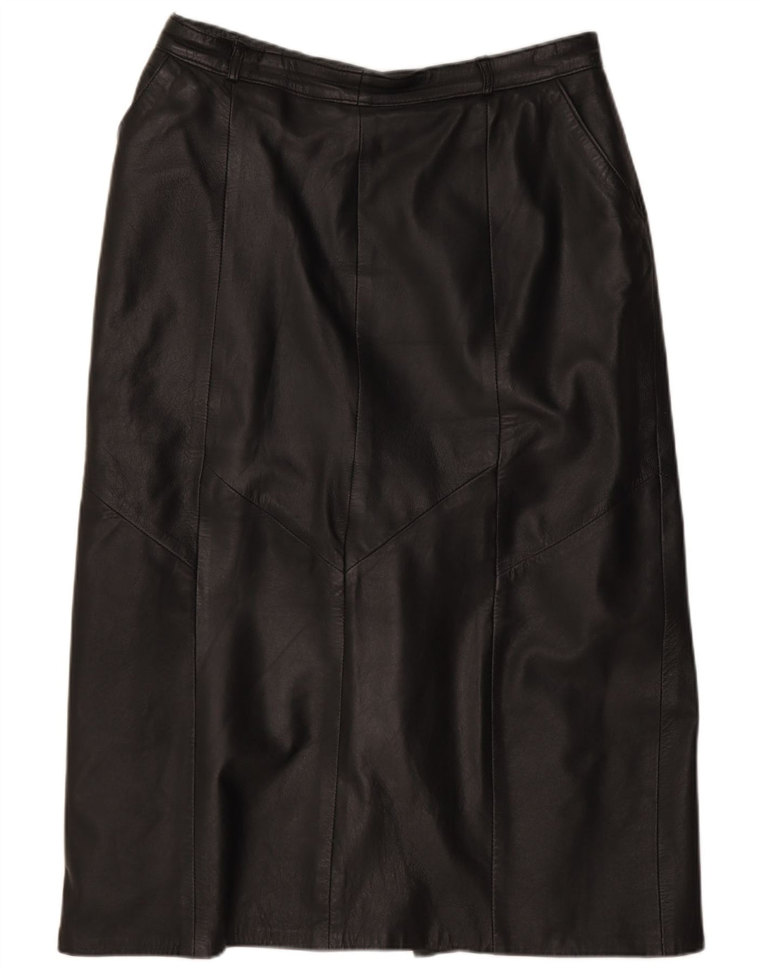 jupe en cuir femme vintage IT 42 Medium W28 Noir