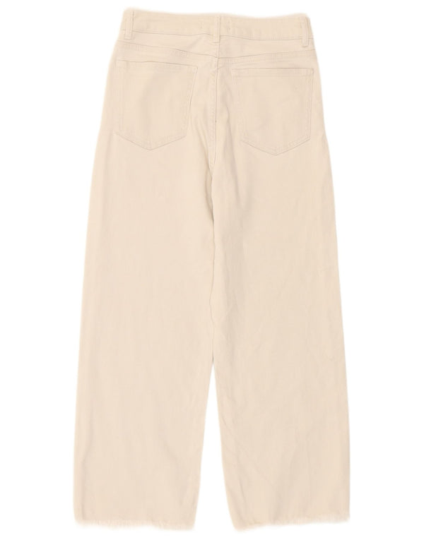 MINT VELVET Jean court taille haute pour femme UK 10 Small W27 L24 Beige