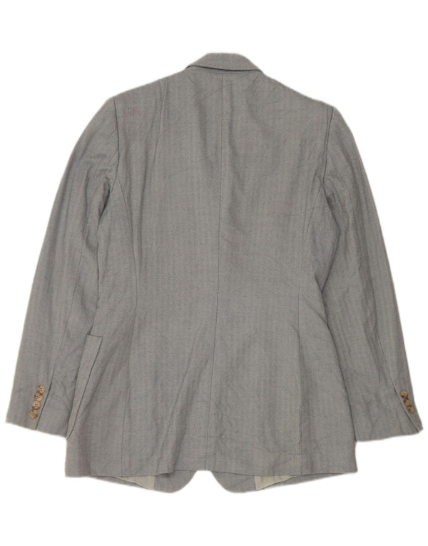 Ralph Lauren Veste blazer à 3 boutons pour femme US 8 Bleu moyen à chevrons