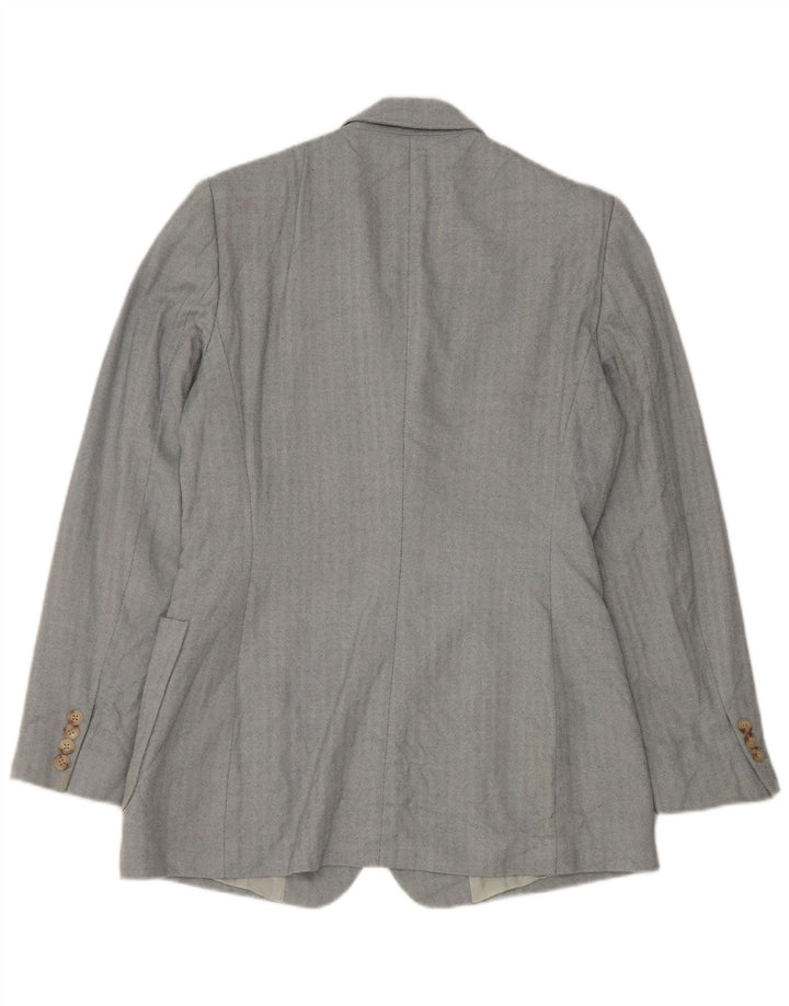 Ralph Lauren Veste blazer à 3 boutons pour femme US 8 Bleu moyen à chevrons