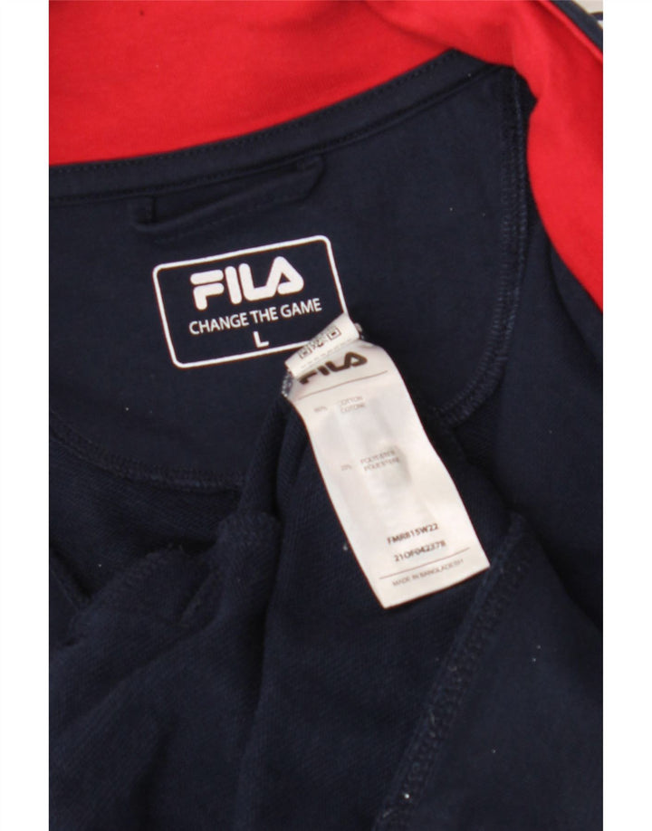 FILA Veste de Survêtement Homme Large Bleu Marine Coton