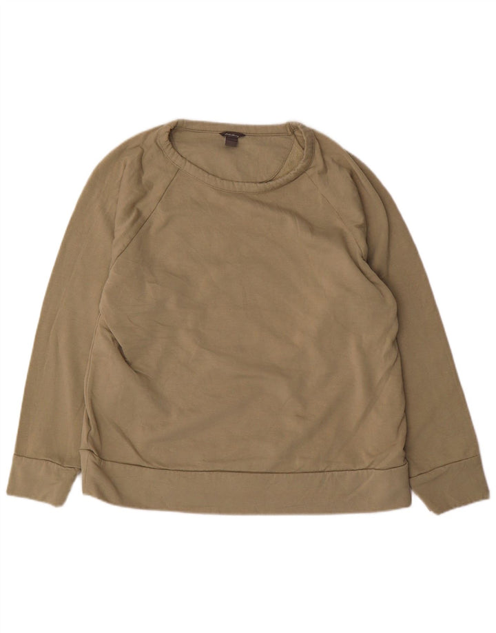 EDDIE BAUER Sweat-shirt pour femme UK 16 Large Kaki Polyester