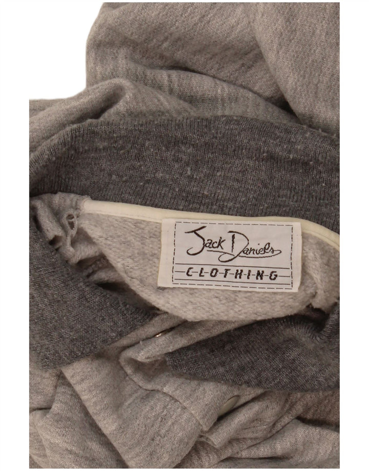 Jack Daniels Sweat-shirt à col polo pour homme Gris moyen moucheté