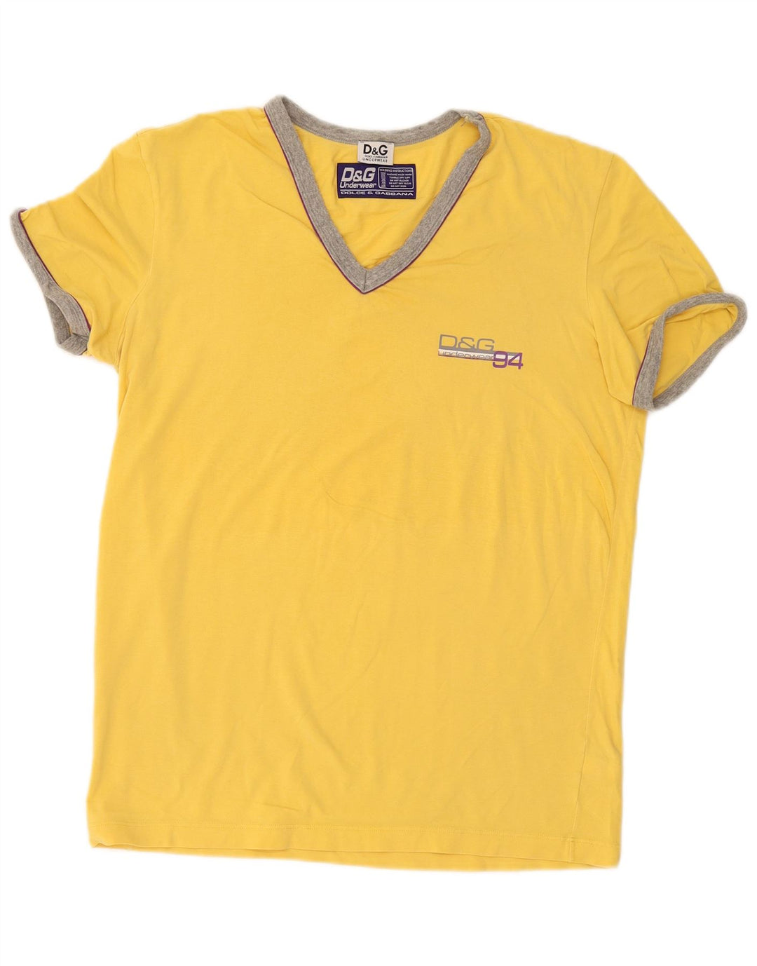 Dolce & Gabbana T-Shirt Homme Haut Large Jaune
