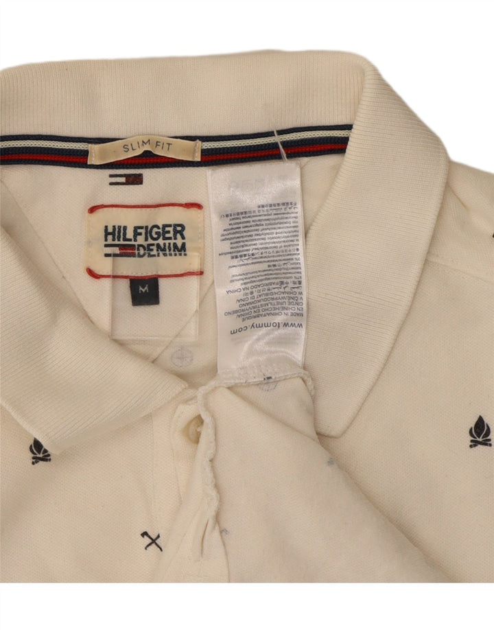 TOMMY HILFIGER Polo Graphic Slim Fit Homme Blanc cassé Coton