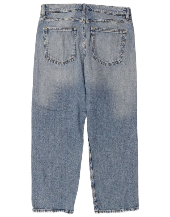 Marks & Spencer Jean droit régulier pour femme UK 12 Medium W30 L25 Bleu