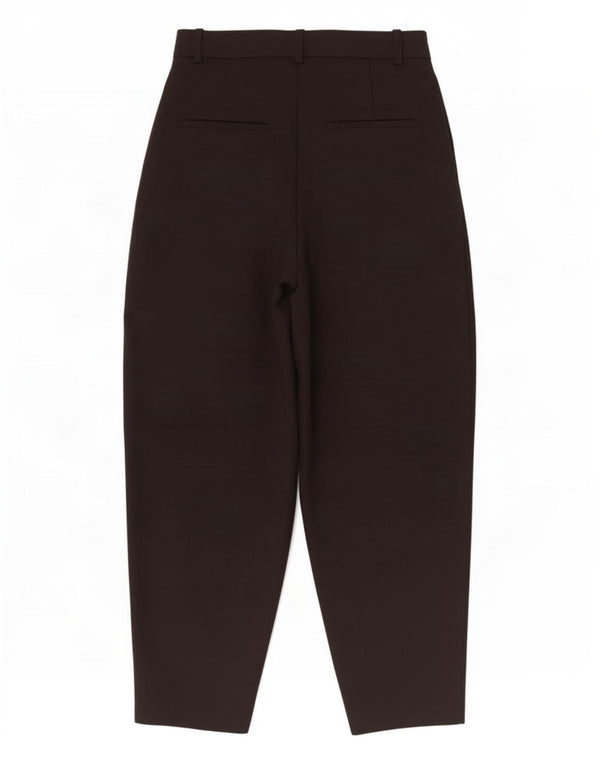 Zara Pantalon court taille haute coupe ample pour femme XS W24 L25 Noir Viscose