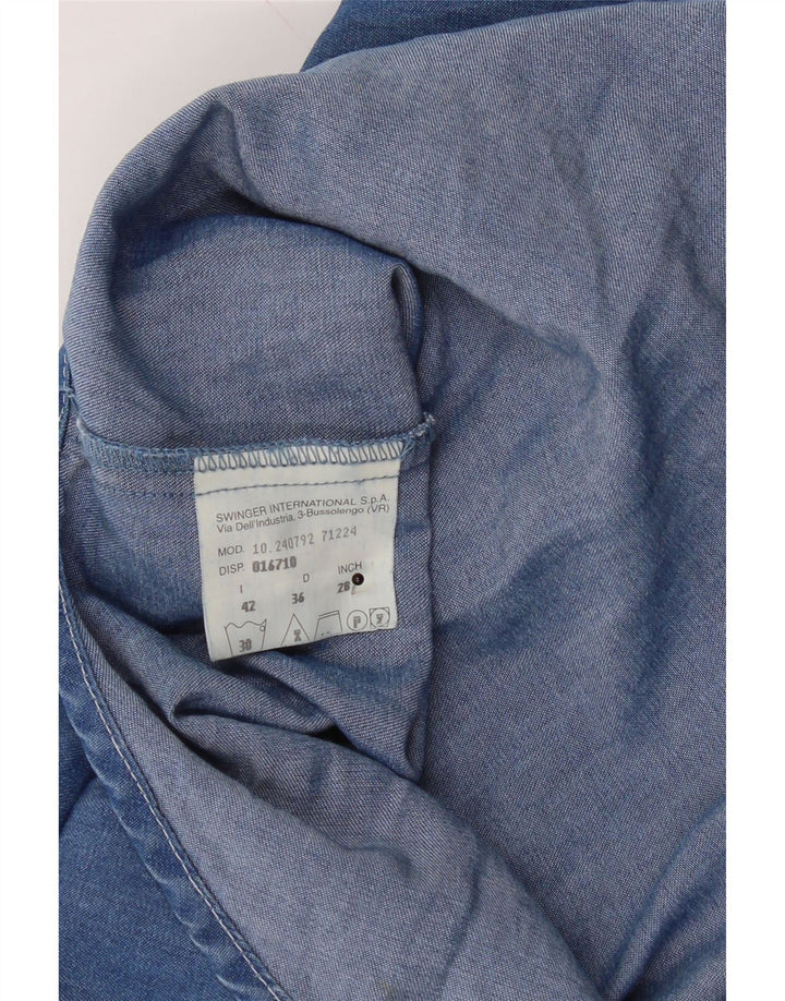 ROCCOBAROCCO Womens Denim Shirt IT 42 Medium Blue Cotton Vintage Roccobarocco and Second-Hand Roccobarocco from Messina Hembry 