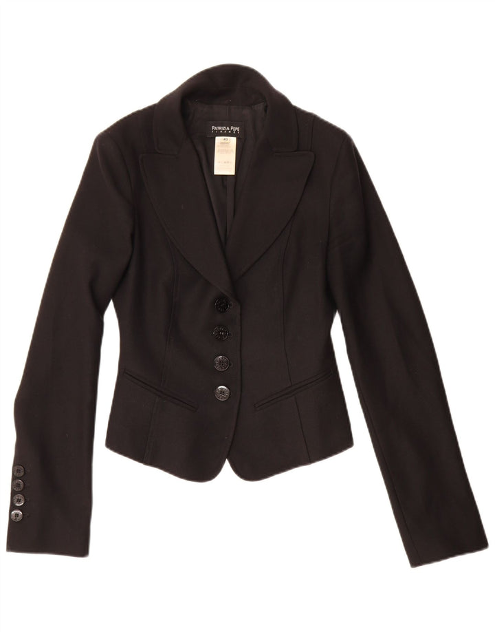 Patrizia Pepe Veste Blazer 4 Boutons Femme IT 40 Petite Laine Noire