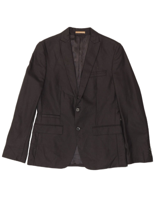 Zara Veste blazer à 2 boutons pour homme EU 50 Noir moyen à fines rayures