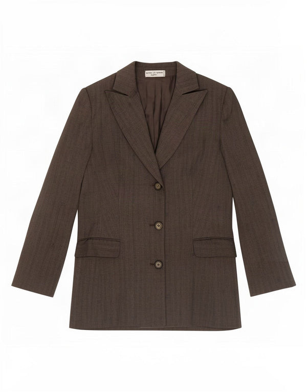 Byblos Veste blazer à 3 boutons pour femme UK 10 Petit gris rayé