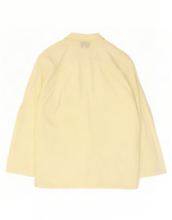POP 84 Veste blazer surdimensionnée à 1 bouton pour femme UK 10 Petit coton jaune