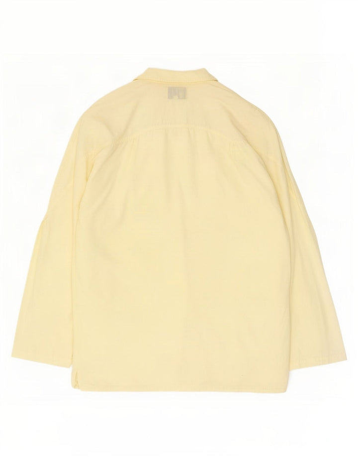 POP 84 Veste blazer surdimensionnée à 1 bouton pour femme UK 10 Petit coton jaune