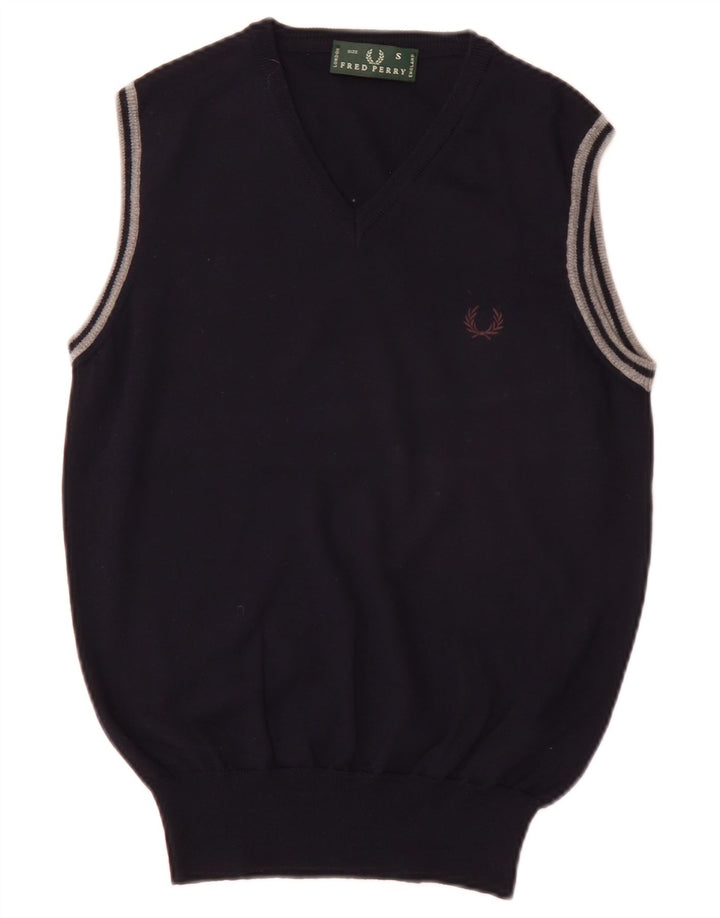 Fred Perry Gilet Débardeur Homme Petit Bleu Marine Laine