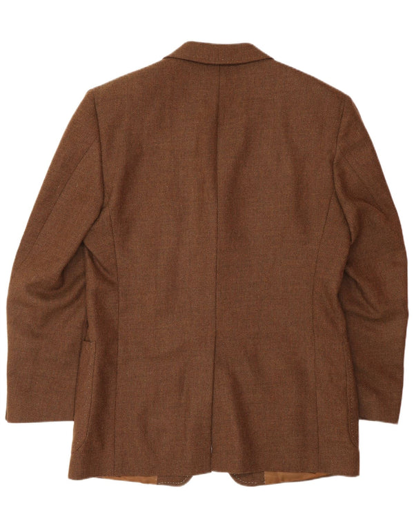 TAGLIATORE Veste Blazer 3 Boutons Homme IT 50 Large Marron Laine d'Agneau