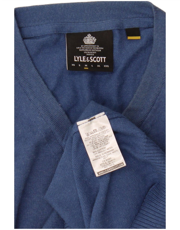 Lyle & Scott Pull Col V Homme Bleu Moyen Coton