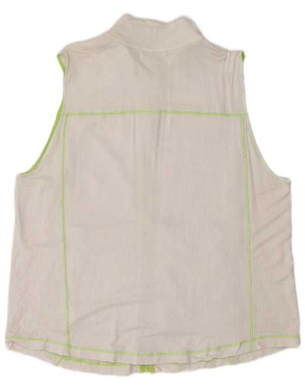Chaps Haut de survêtement sans manches pour femme UK 20 2XL Blanc Viscose