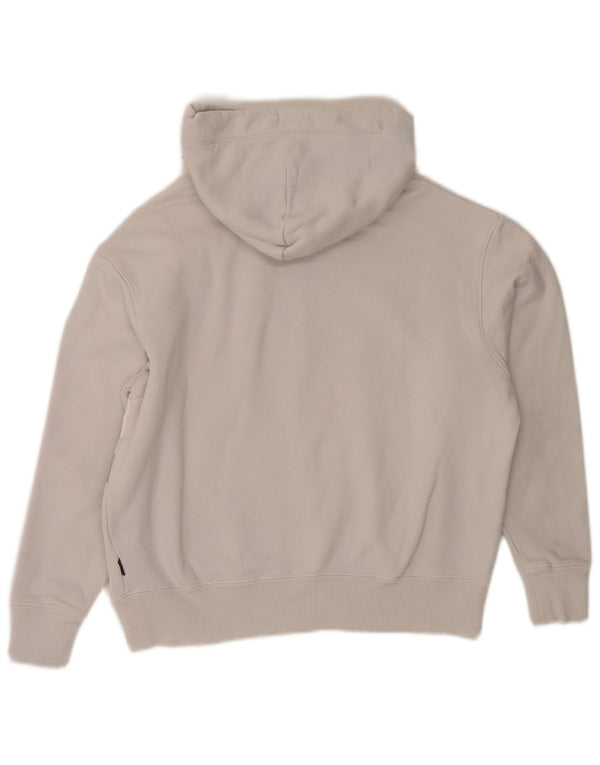 Converse Pull à capuche oversize Crop Graphic pour femme UK 6 XS Gris Coton