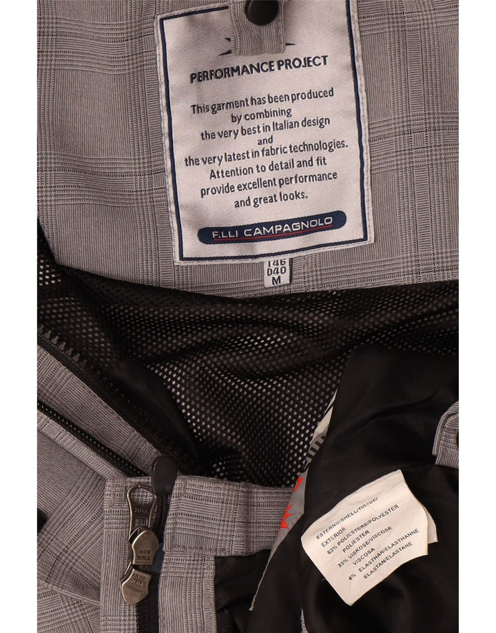 F.LLI Campagnolo Veste de pluie à capuche pour femme UK 14 Gris moyen à carreaux