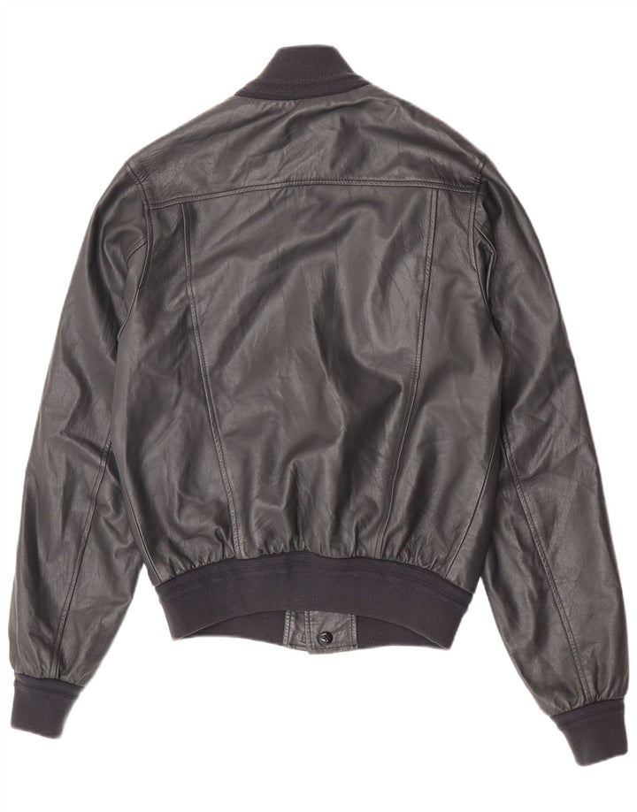 veste en cuir homme vintage UK 38 Cuir bleu marine moyen