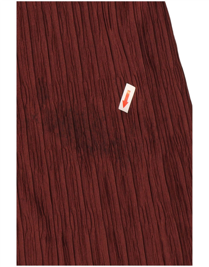 Zara Femme Haut Licou UK 10 Petit Bordeaux Polyester