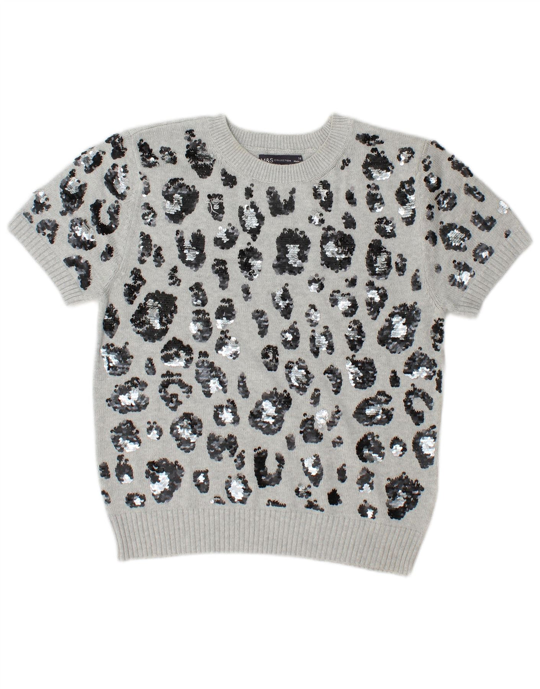 Marks & Spencer Pull ras du cou pour femme UK 14 Gris moyen