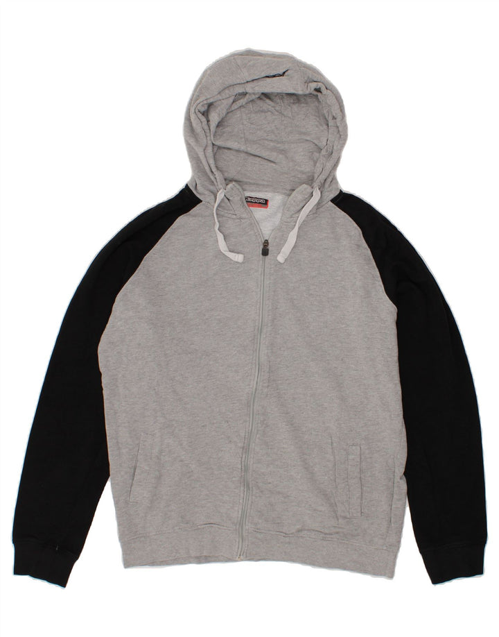 KAPPA Mens Zip Hoodie Sweater 2XL Grey Colourblock Vintage Kappa and Second-Hand Kappa from Messina Hembry 