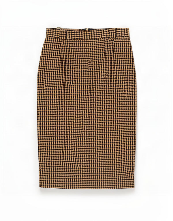 Michael H Jupe crayon pour femme UK 12 Medium W26 Beige Argyle/Diamond Wool